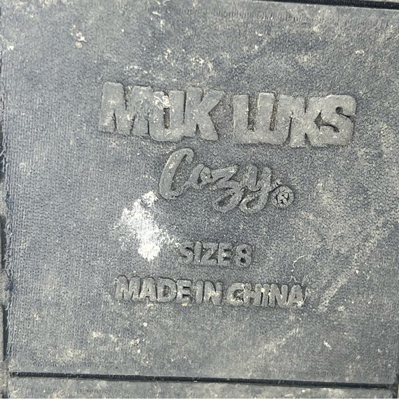 Muk Luks Cozy Boots Black Fleece Snow Winter Outdoor Hiking Boho Hippie Warm - Picture 15 of 15